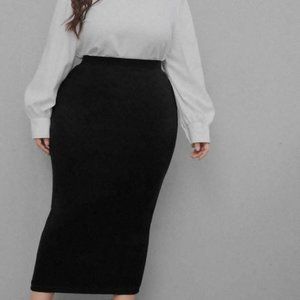 BLACK long bodycon skirt
